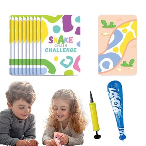 Shape Matching Puzzle, Snake Chain Challenge Interactive, 7.68x5.31x1.97 Inches Educational Card Game, Preschool Learning Activities for Kids 3+, Memory & Concentration Improvement von Bsbkoj