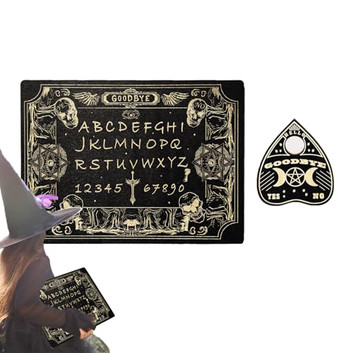 Spirit Board Game, Miniature Wooden Spirit Board, 12.99x8.66x0.31 Inches Dowsing Divination Tools with Planchette Metaphysical Home Decoration for 2+ Players von Bsbkoj