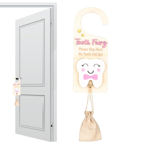 Tooth Door Hanger, Tooth Fairy Pick Up Box mit Money Slot, 3,94 x 9,84 Zoll, Magicals Experience, Holz Fördert Keepsake Bag, Room Decor Fairy Gift für Kinder Tooth Door Hanger, Tooth Fairy Pick Up Box mit Money Slot, 3,94 x 9,84 Zoll, Magicals Experience, Holz Fördert Keepsake Bag, Room Decor Fairy Gift für Kinder von Bsbkoj