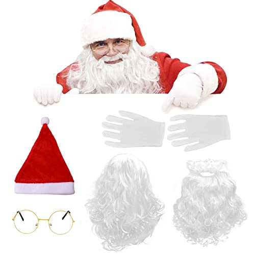 Bseical 6 Stück Weihnachtsmann Bart Und Perücke,Weihnachtshandschuhe,Weihnachtsmann Perücke,Weihnachtsbrille,Weihnachtsmannmütze,Weihnachtsmann Kostüm Zubehör,Weihnachtsbrille,Verkleiden Als Nikolaus Bseical 6 Stück Weihnachtsmann Bart Und Perücke,Weihnachtshandschuhe,Weihnachtsmann Perücke,Weihnachtsbrille,Weihnachtsmannmütze,Weihnachtsmann Kostüm Zubehör,Weihnachtsbrille,Verkleiden Als Nikolaus von Bseical