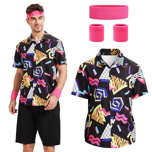Hippie Kleidung 70er 80er 90er Jahre, Hippie Kostüm Herren, Karneval Kostüme Lustig, Karnevalskostüme Männer Bekleidung Disco Accessoires mit Stirnband/Armband/Hemd Fasching Party Zubehör (M) Hippie Kleidung 70er 80er 90er Jahre, Hippie Kostüm Herren, Karneval Kostüme Lustig, Karnevalskostüme Männer Bekleidung Disco Accessoires mit Stirnband/Armband/Hemd Fasching Party Zubehör (M) von Bseical