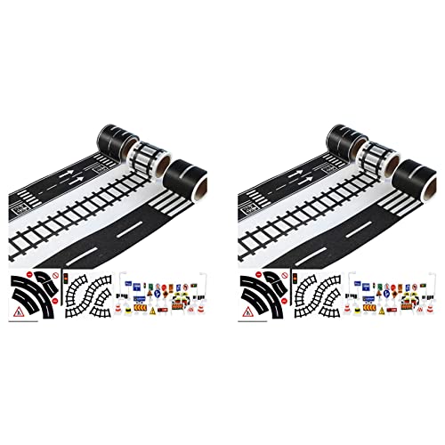 Bsowte 2 Straßenbahn-Set für kleine Autos und Züge, 3 Rollen, 4,8 cm x 5 m, gerade, für die Strecke, Verkehrszeichen – Geschenke für Kinder Bsowte 2 Straßenbahn-Set für kleine Autos und Züge, 3 Rollen, 4,8 cm x 5 m, gerade, für die Strecke, Verkehrszeichen – Geschenke für Kinder von Bsowte
