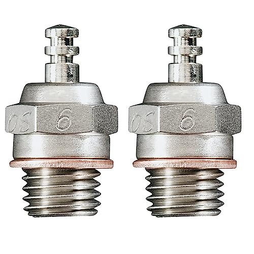 Bsowte RC Parts Glow Plug OS Alter A3 No.6 6 Standard Glow Plug Spark Hot für RC Car Truck Nitro Engine – (2 Stück) von Bsowte