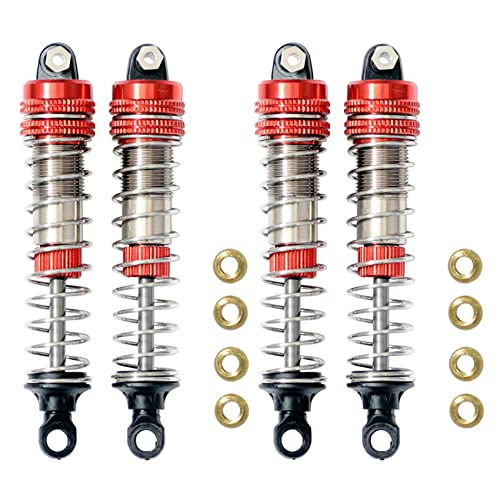 Bsowte Stoßdämpfer aus Metall, 4 Stück, für XLF X03 X04 X-03 X-04 1/10, Zubehör für Upgrade-Teile für LKW, ferngesteuert, Rot von Bsowte