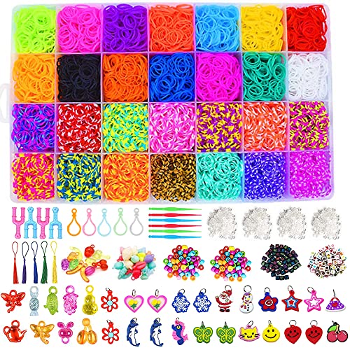 Bst4U Loom Bänder Set, 10000+ bunte Gummibänder für Armbänder mit 28 Farben, 680 Accessoires, DIY Elastisches Loombänder für Anfänger Mädchen für DIY Crafting Weben von Bst4U