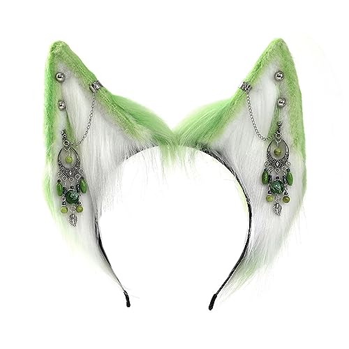 Btgghytr Stirnband Cartoon Füchse Wolf Ohr Form Haarreifen mit Fransen Ohrring Dekor Haarhalter Cosplay Party Kopfbedeckung für Jugendliche Erwachsene Btgghytr Stirnband Cartoon Füchse Wolf Ohr Form Haarreifen mit Fransen Ohrring Dekor Haarhalter Cosplay Party Kopfbedeckung für Jugendliche Erwachsene von Btgghytr