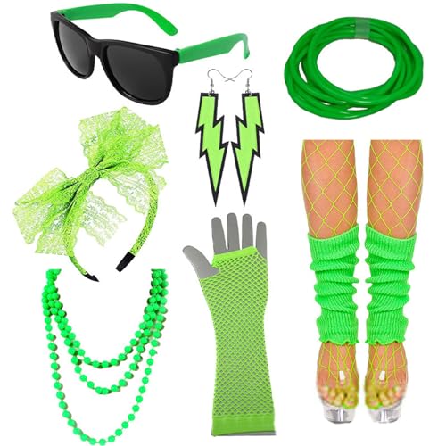 Btgghytr Stirnband für Damen und Mädchen, festliche 80er-Jahre, Ohrringe, Beinstulpen, Stirnband, Sonnenbrille für Kostüm, Halloween, Party, niedliches Haarband, Haarschmuck Btgghytr Stirnband für Damen und Mädchen, festliche 80er-Jahre, Ohrringe, Beinstulpen, Stirnband, Sonnenbrille für Kostüm, Halloween, Party, niedliches Haarband, Haarschmuck von Btgghytr