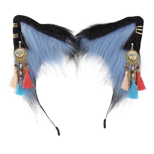 Btgghytr Stirnband für Frauen Mädchen Teenager Katze Füchse Ohr Stirnband mit ethnischen Ohrringen Dekor Karneval Haarband Niedliches Haarband Haarschmuck Btgghytr Stirnband für Frauen Mädchen Teenager Katze Füchse Ohr Stirnband mit ethnischen Ohrringen Dekor Karneval Haarband Niedliches Haarband Haarschmuck von Btgghytr
