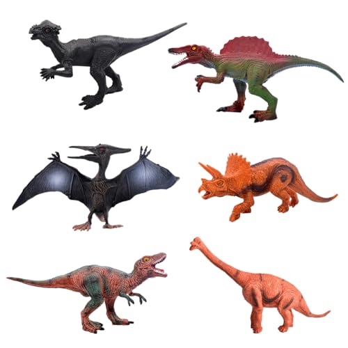 BuLKee Mini Dinosaurier Spielzeug, Dinosaurier Spielset, Mini Dinosaurier Figuren Kunststoff Dinosaurier Spielzeug Modell Spielset, Realist Dinosaurier Figuren Spielspielzeug 6 Stück von BuLKee