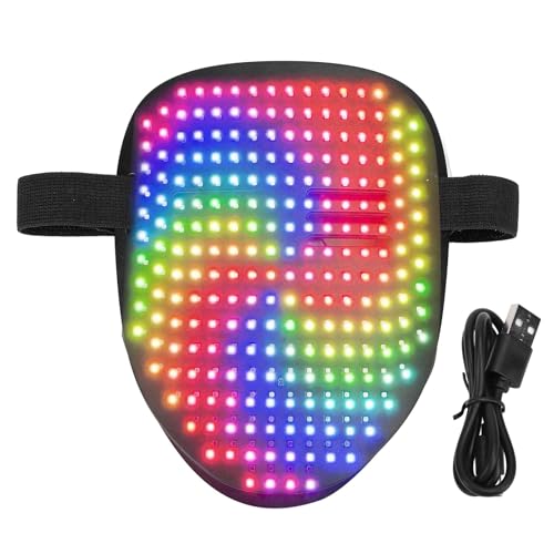 Buachois LED -Maske mit programmierbarer App und Gestenerkennung, USB -LED -Gesichts -Transformationsmaske mit 25 dynamischen 25 statischen Mustern für Rollenspielkostümpartys Buachois LED -Maske mit programmierbarer App und Gestenerkennung, USB -LED -Gesichts -Transformationsmaske mit 25 dynamischen 25 statischen Mustern für Rollenspielkostümpartys von Buachois