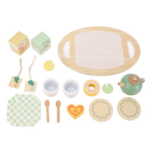 Buachois Wooden Tea Party Set, Spielen Küchenaccessoires, Tee -Party -Set Simulation Bildung Teespielzeug für Mädchen Home Kindergartenschule Buachois Wooden Tea Party Set, Spielen Küchenaccessoires, Tee -Party -Set Simulation Bildung Teespielzeug für Mädchen Home Kindergartenschule von Buachois