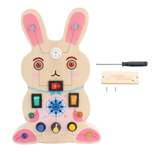 Sensory Board Switch Toy, Holzschalter Light Game Circuit Board Spielzeug, tierisches Sensory Board Switch Toy, Early Learning Educational Toy für Kinder Hasen (Hase) von Buachois