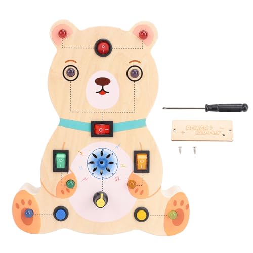 Sensory Board Switch Toy, Holzschalter Light Game Circuit Board Spielzeug, tierisches Sensory Board Switch Toy, Early Learning Educational Toy für Kinder Hasen (Tragen) von Buachois