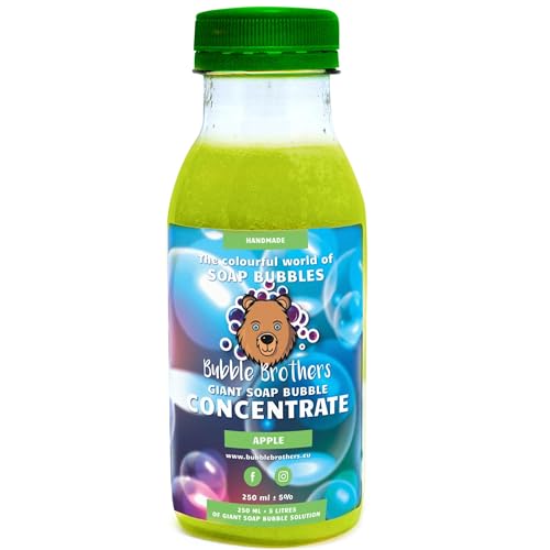 Bubble Brothers Riesenseifenblasen Konzentrat für 5 Liter Seifenblasen Nachfüllflasche für Kindergeburtstag Große Seifenblasen Giant Bubbles (Apple, 250ml = 5L) von Bubble Brothers