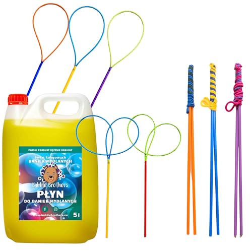 Bubble Brothers Riesenseifenblasen Set – 8 Seifenblasenstäbe + Seifenblasenflüssigkeit 5L – XXL Seifenblasen für Kinder & Erwachsene – Outdoor Spielzeug für Garten, Sommer & Partyspaß Bubble Brothers Riesenseifenblasen Set – 8 Seifenblasenstäbe + Seifenblasenflüssigkeit 5L – XXL Seifenblasen für Kinder & Erwachsene – Outdoor Spielzeug für Garten, Sommer & Partyspaß von Bubble Brothers