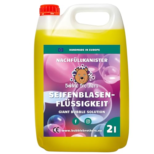 Bubble Brothers Seifenblasenflüssigkeit 2 Liter für Riesenseifenblasen und Normale Seifenblasen Nachfüllflasche 2l unplatzbare XXL Bunte Seifenblasen Seifenblasenlösung Bubble Brothers Seifenblasenflüssigkeit 2 Liter für Riesenseifenblasen und Normale Seifenblasen Nachfüllflasche 2l unplatzbare XXL Bunte Seifenblasen Seifenblasenlösung von Bubble Brothers