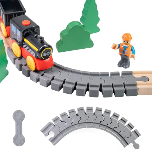 Flexible Schiene für Holzeisenbahn 19cm lang Kurve bis 90° Flexschiene inkl. Adapter kompatibel mit Brio Eichhorn IKEA Lillabo Gleisverbinder Eisenbahnzubehör Schienenverbinder Flexible Schiene für Holzeisenbahn 19cm lang Kurve bis 90° Flexschiene inkl. Adapter kompatibel mit Brio Eichhorn IKEA Lillabo Gleisverbinder Eisenbahnzubehör Schienenverbinder von Bubble Brothers