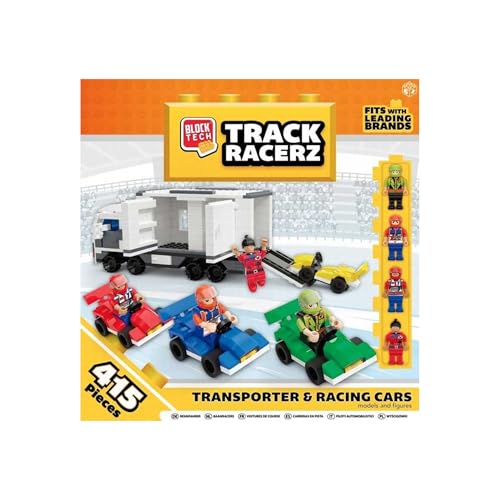 Block Tech Transport LKW Spielzeug mit Rennwagen, Set aus 4 Spielzeugautos und 4 Figuren, 415 Teile, Geschenk für Kinder Block Tech Transport LKW Spielzeug mit Rennwagen, Set aus 4 Spielzeugautos und 4 Figuren, 415 Teile, Geschenk für Kinder von Bubbletastic