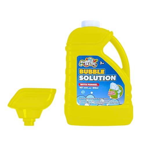 Bubbletastic Seifenblasen Lösung für Kinder, Ersatz für Seifenblasenmaschine, Kinder Sommer Spielzeug, Riesige Seifenblasen Flasche, Inklusive Trichter | 1,8 L | Gelb Bubbletastic Seifenblasen Lösung für Kinder, Ersatz für Seifenblasenmaschine, Kinder Sommer Spielzeug, Riesige Seifenblasen Flasche, Inklusive Trichter | 1,8 L | Gelb von Bubbletastic