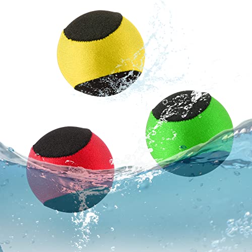 Bubuny 3 Stück Wasserball, Wasserhüpfball Schnelltrocknender, Springender Wasserball Set mit Ihren Freunden und Ihrer Familie am Strand, See oder Pool, Wasserspringender Ball von Bubuny