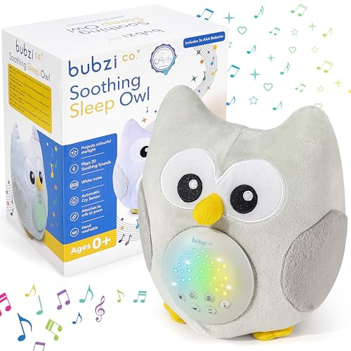 Spieluhr Baby Schrei-aktivierter Sensor Weisses Rauschen Spielzeug Einschlafhilfe Babys Eule Sound Machine Kleinkind Schlafhilfe Baby Nachtlicht Baby Geschenk Kinderwagen von Bubzi Co