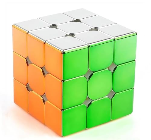 3X3 Speed Cube, Spiegel Zauberwürfelreguläre Version mit reflektierendem Verspiegeltem Metall Geeignet für Zauberwürfel Enthusiasten (Magnetische Version) von Bucaxit