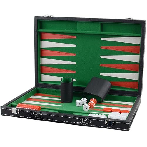 Backgammon Set 15" Klassisches Backgammon Brettspiel Tragbares Reise Strategie Backgammon Spiel Set für Erwachsene Kinder(Grün) von Bucher&Rossini