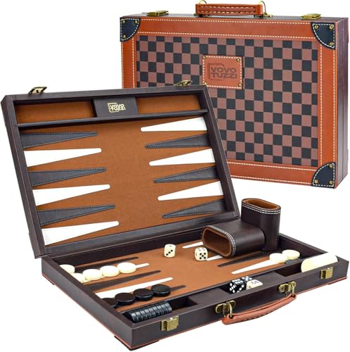 BackgammonKoffer Backgammon Spiel Set für Erwachsene Kinder (Tartan-Muster) von Bucher&Rossini