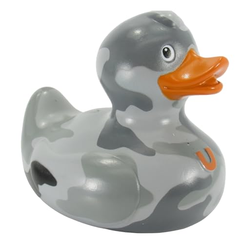 Bud Duck Badeente, groß, luxuriös, Camouflage, Grau, Neuheit, zum Sammeln, Badeente, Gummiente, 10 cm von Budduck
