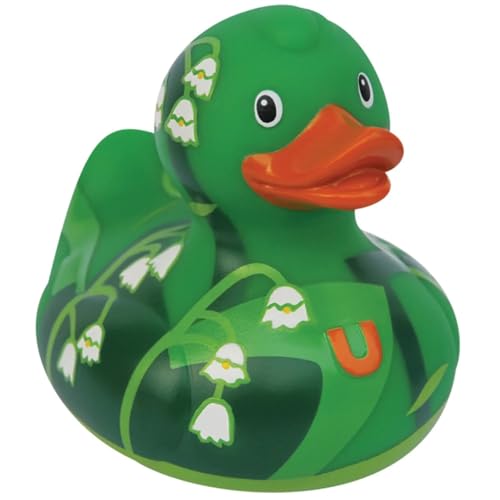 Bud Duck Große Luxusente Maiglöckchen-Ente Neuheit Ente zum Sammeln, Badezeit, grüne Gummiente, 10 cm von Budduck