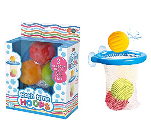 Buddy & Barney - Bath Time Hoop and Balls Set of 3 - Bathtub Fun for Baby, Toddlers, Children. Play Basketball in the Water! von Buddy & Barney