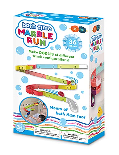 Buddy & Barney Bath Time Murmelbahn Spielzeug 36-teiliges Set - Bauen Sie eine Strecke und rennen Sie die speziellen Bälle nach unten! Badespielzeug für Baby 2 3 4 5 6 Jahre alt von Buddy & Barney