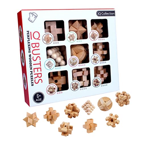 Budstfee Holzschlossuhr, hölzerne Hirnteaser Jigsaw 3D Lock Brain Lock Intellektuelles Bildungsspielzeug für Kinder Geschenk von Budstfee