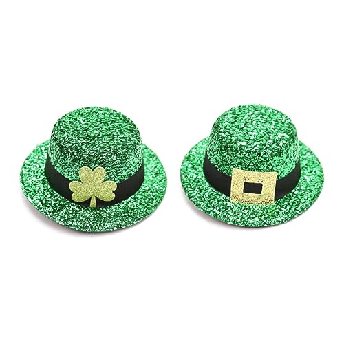 Budstfee St. Patricks Day Mini Hats, Mini St. Patricks Day Hut Grüne Mini Top Hut Haarnadel -Accessoire für St. Patricks Day Decor 2pcs von Budstfee