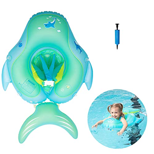Buen Don Baby Schwimmring, Aufblasbarer Schwimmreifen Baby Schwimmen Float Schwimmsitz für Kleinkind 3 Monate bis 36 Monate Schwimmhilfe Spielzeugfür (L, Blau) von Buen Don
