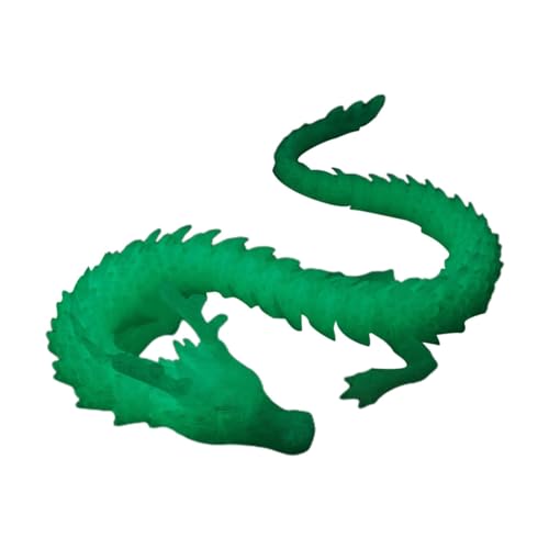 Buerfu 3D-Gelenkdrache, Flexi-Drache 3D-gedruckt - Jahr des Drachen leuchtendes 3D-Ornament | Dragon Crafts Gelenkfiguren-Ornament für Wohnzimmer, Eingangsbereich, Arbeitszimmer von Buerfu