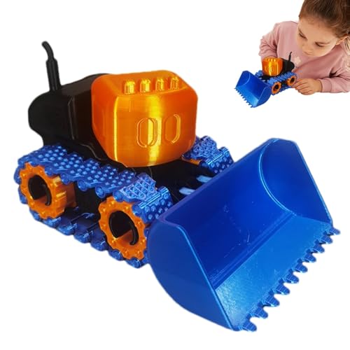 Buerfu 3D-gedrucktes Bulldozer-Spielzeug, BAU-LKW-Spielzeug - Bulldozer-Fahrzeug für Kinder, 3D-Druck, Spielzeugornament | Erwachsene Sammlerstücke Radlader-Spielzeug für alle Altersgruppen für von Buerfu