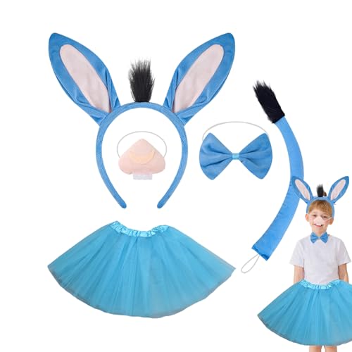 Buerfu 5 Stück Esel Kostüm Set,Tier Kostüm Mit Esel- Und Schwanz, Tutu-Rock,Tier Verkleidung Set Für Halloween Themenparty Geburtstag Buerfu 5 Stück Esel Kostüm Set,Tier Kostüm Mit Esel- Und Schwanz, Tutu-Rock,Tier Verkleidung Set Für Halloween Themenparty Geburtstag von Buerfu