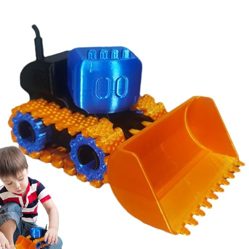 Buerfu Bulldozer-Spielzeug für Kinder,Bulldozer-Konstruktionsspielzeug - Bewegliches Bulldozer-Fahrzeugspielzeug, 3D-gedrucktes Ornament - Sammelfiguren in Frontlader-LKW-Form für Wohnzimmer, von Buerfu