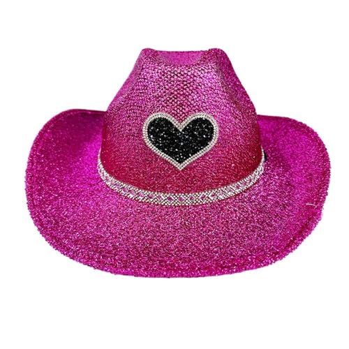 Buerfu Cowgirl-Hut, Glitzer, Westernhut, breite Krempe, glitzernd, Party-Kopfbedeckung, Kostümzubehör, Cosplay-Requisiten für Männer und Frauen Buerfu Cowgirl-Hut, Glitzer, Westernhut, breite Krempe, glitzernd, Party-Kopfbedeckung, Kostümzubehör, Cosplay-Requisiten für Männer und Frauen von Buerfu
