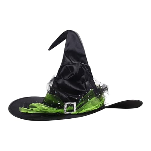 Buerfu Hexenhut Damen, Spitzes Hexen Hut Schwarz, Zauberhut Erwachsene Als Hexe Kostüm Accessoire Für Halloween, Karneval, Kostümpartys von Buerfu