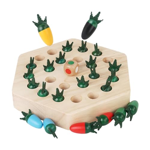 Buerfu Karottenernte-Spielzeug, Karotten-Memory-Spiel - Lustiges -Memory-Spiel aus Holz | Brettspiel zur Früherziehung zur Verbesserung der Eltern-Kind-Beziehung für Klassenzimmer, von Buerfu