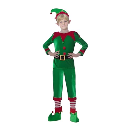 Buerfu Kinder Weihnachtskostüm, Elfenkostüm für den Heiligabend, Verkleidung Kostüm Anzug für Weihnachtsrollenspiel Themenparty Bühnenauftritt Buerfu Kinder Weihnachtskostüm, Elfenkostüm für den Heiligabend, Verkleidung Kostüm Anzug für Weihnachtsrollenspiel Themenparty Bühnenauftritt von Buerfu