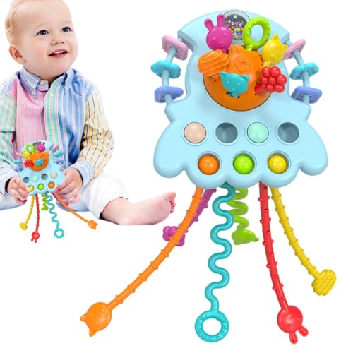 Buerfu Kleinkind Reise-Pull-String-Spielzeug - Sensorisches -Spielzeug für Kleinkinder - Tragbares Kleinkind-Beißspielzeug, Zugschnur-Sensorspielzeug für Jungen und von Buerfu
