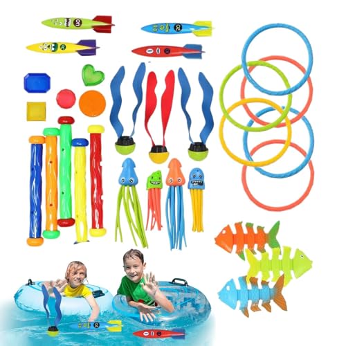 Buerfu Tauchspielzeug Für Kinder, 30 Stück Tauchringe Für Kinder, Pool Spielzeug Mit Tauchringen,Quallen Oktopus, Schwimmbad Spielzeug Für Unterwasserspiel Und Tauchtraining Buerfu Tauchspielzeug Für Kinder, 30 Stück Tauchringe Für Kinder, Pool Spielzeug Mit Tauchringen,Quallen Oktopus, Schwimmbad Spielzeug Für Unterwasserspiel Und Tauchtraining von Buerfu