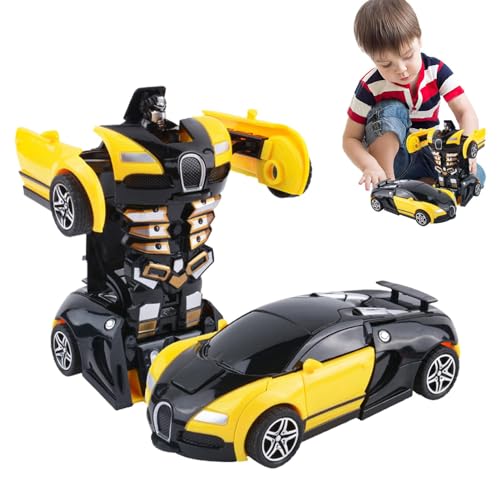 Buerfu Verwandelnde Autos für Jungen, Verwandelbares Roboterauto-Spielzeug - Trägheitsfahrzeug-Roboterauto - Verwandlungsauto-Lernspielzeug, Kleinkindautos, Actionfiguren, Jungenspielzeug, von Buerfu