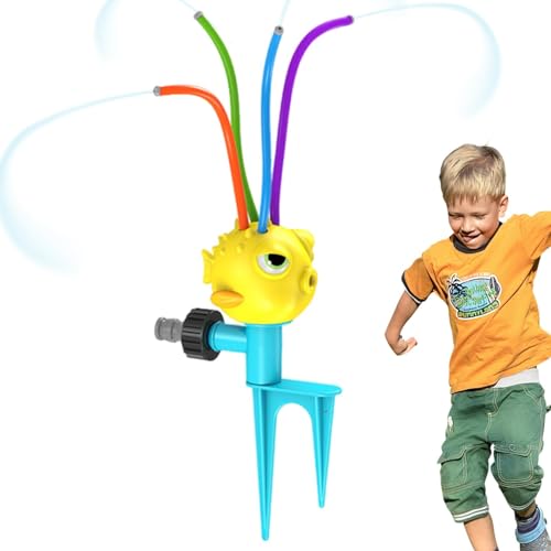 Buerfu Wassersprinkler für Kinder, Spin-Sprinkler-Spielzeug | Summer Outside Toys Sprinkler-Spielzeug für Kinder - Wackelrohre, Sprinkler mit rotierendem Sprühspaß, rotierende Wackelrohre für den von Buerfu