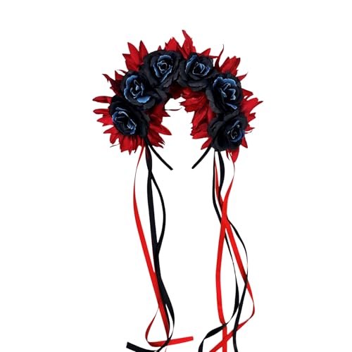 Bufeti Blumen-Haarreif, Gothic-Blumenkrone für Damen, Tag der Toten, floraler Kopfschmuck Bufeti Blumen-Haarreif, Gothic-Blumenkrone für Damen, Tag der Toten, floraler Kopfschmuck von Bufeti