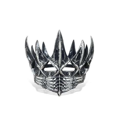 Bufeti Böse Königin Krone Stirnband Gothic Vintage Hexer Kopfschmuck für Halloween Cosplay Krähe Kostüm Zubehör, silber, Medium Bufeti Böse Königin Krone Stirnband Gothic Vintage Hexer Kopfschmuck für Halloween Cosplay Krähe Kostüm Zubehör, silber, Medium von Bufeti