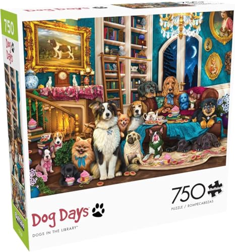 Buffalo Games 17366 Dogs in The Library Puzzle, Mehrfarbig/Meereswellen (Ocean Tides) von Buffalo Games